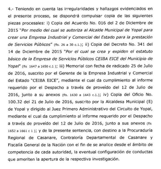 Documentos que pide investigar el Juez.