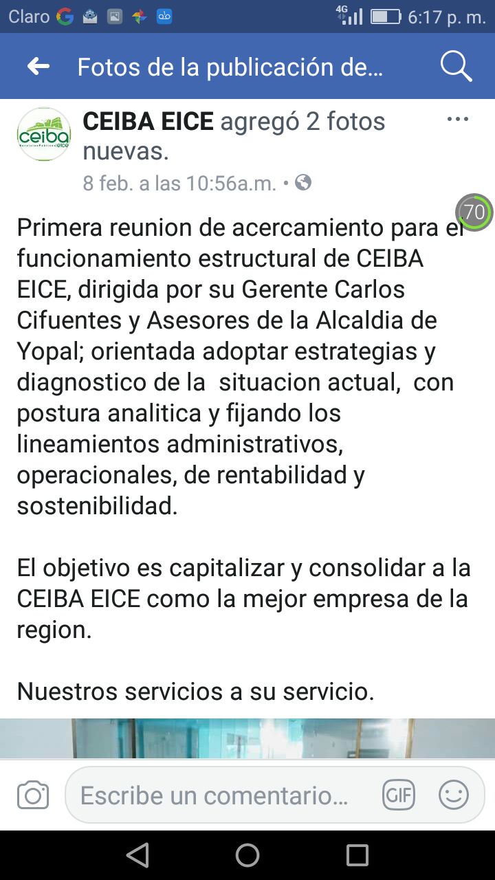 Publicación de Empresa Ceiba.