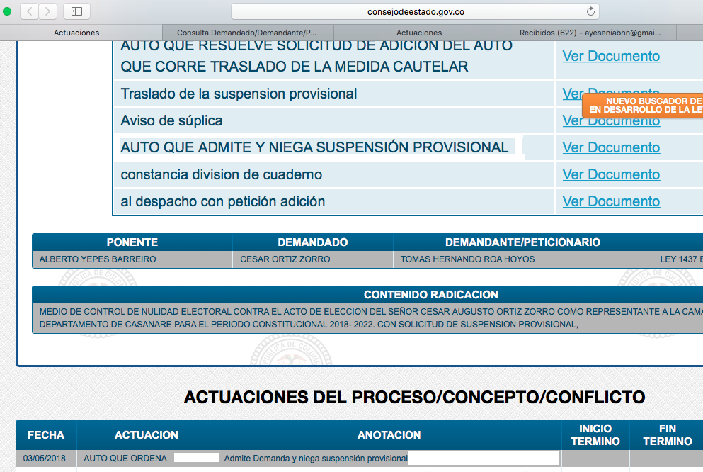 Pronunciamiento del Consejo de Estado.