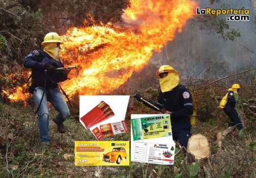 Rifas a favor de los Bomberos.