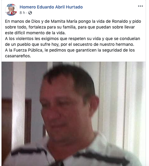 Reacción del diputado Homero Abril.