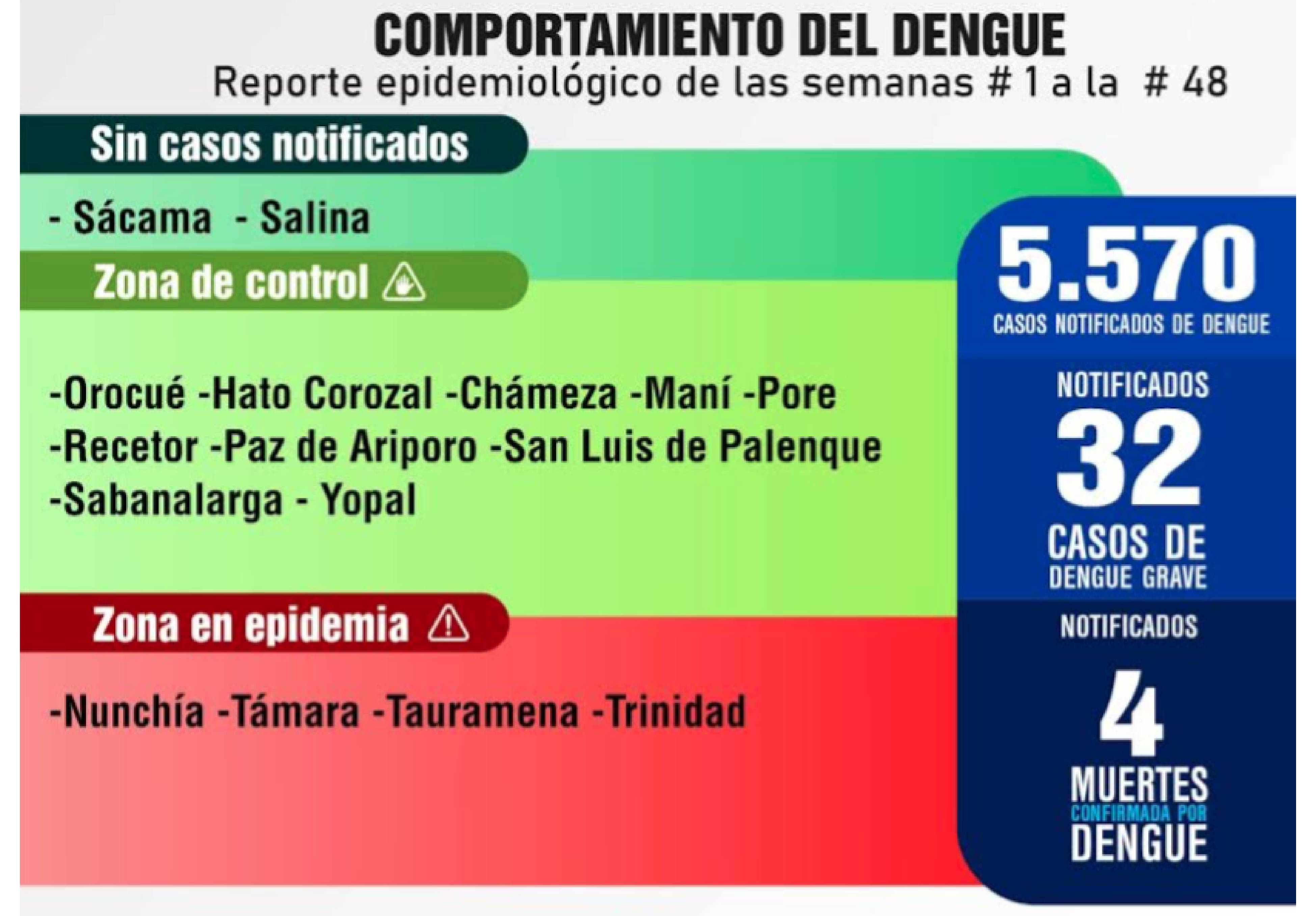 Casos dengue en 2019.